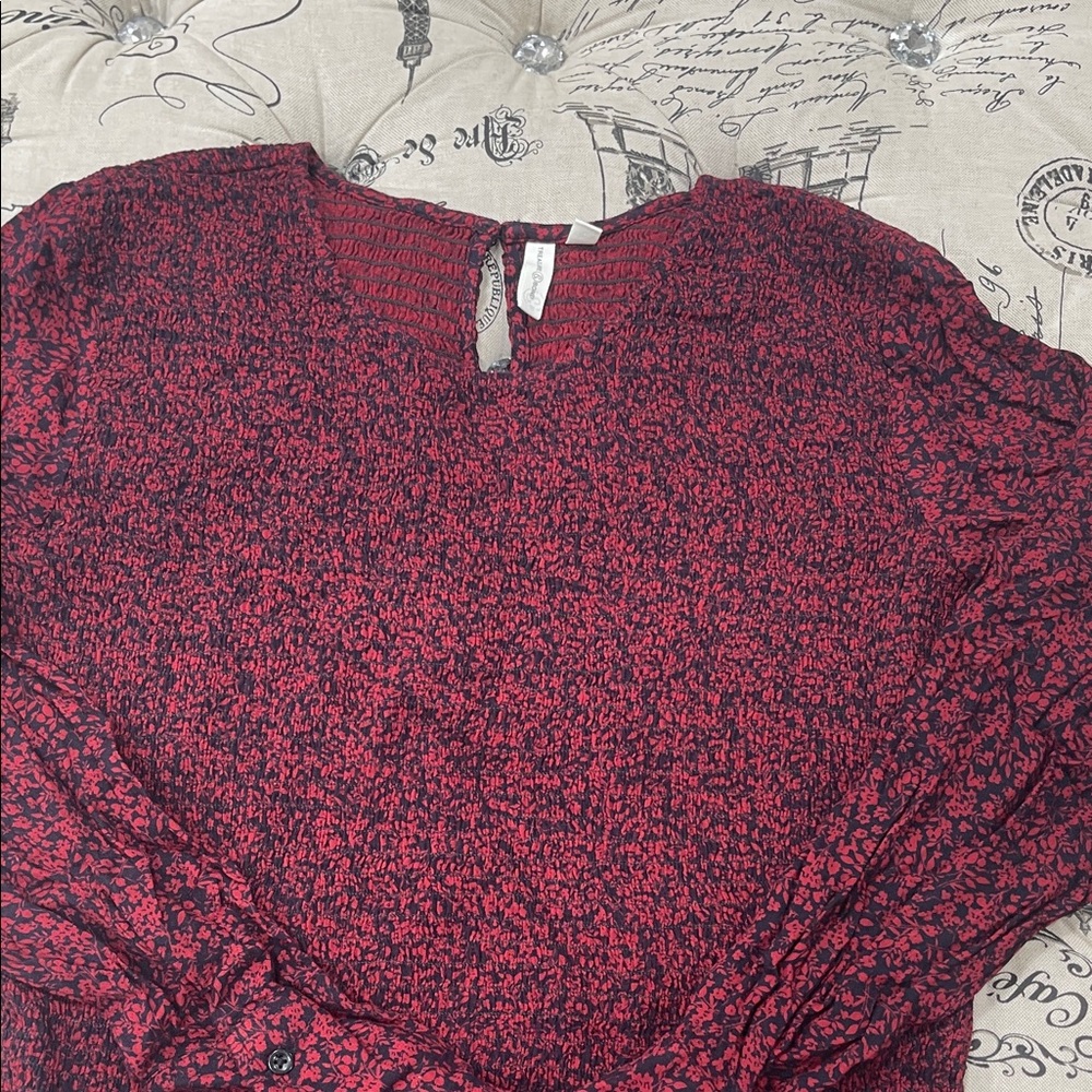 Treasure & Bond Maroon Ruffle Top - Picture 3 of 11